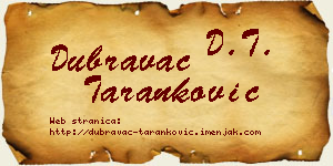 Dubravac Taranković vizit kartica